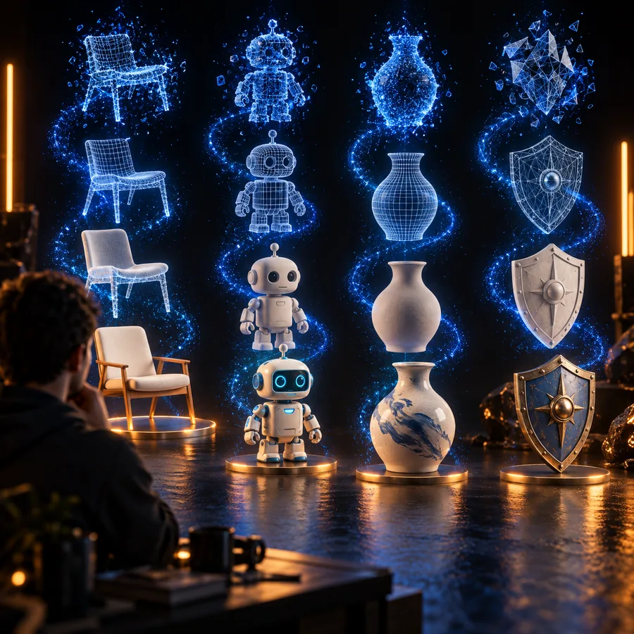 A reference object being considered as the starting point for a 3D workflow
