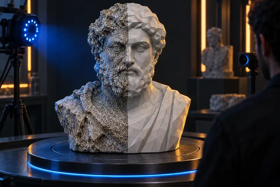 Recurso 3D limpio después del remallado