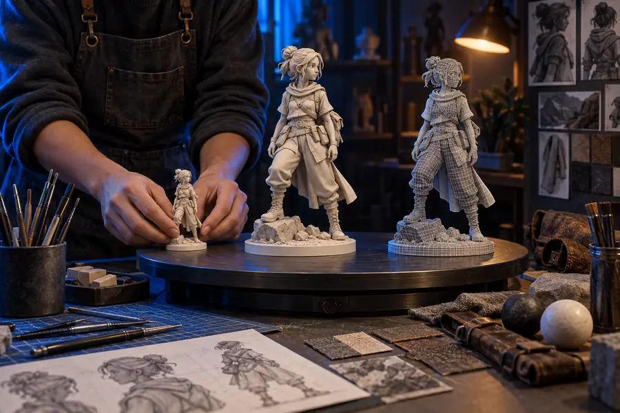 Generiertes 3D-Ergebnis eines Fantasy-Kriegers